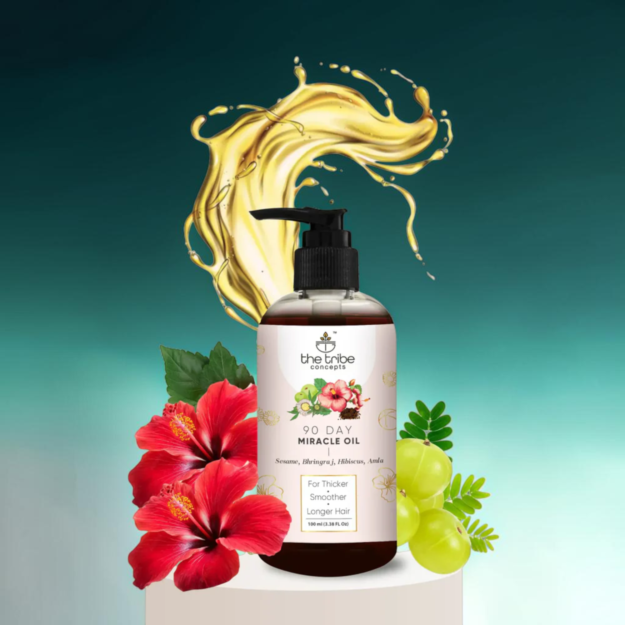 90 Day Miracle Hair Oil – Nourishing Herbal Hair Oil with Bhringraj, Amla & Hibiscus