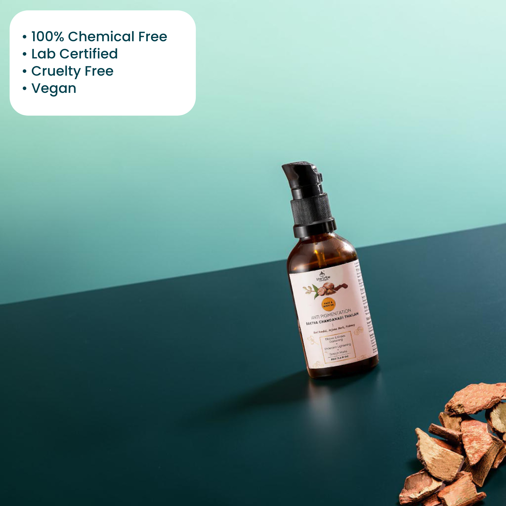 Anti-Pigmentation Raktha Chandanadi Thailam – Herbal Facial & Body Oil with Nutmeg & Arjuna Bark