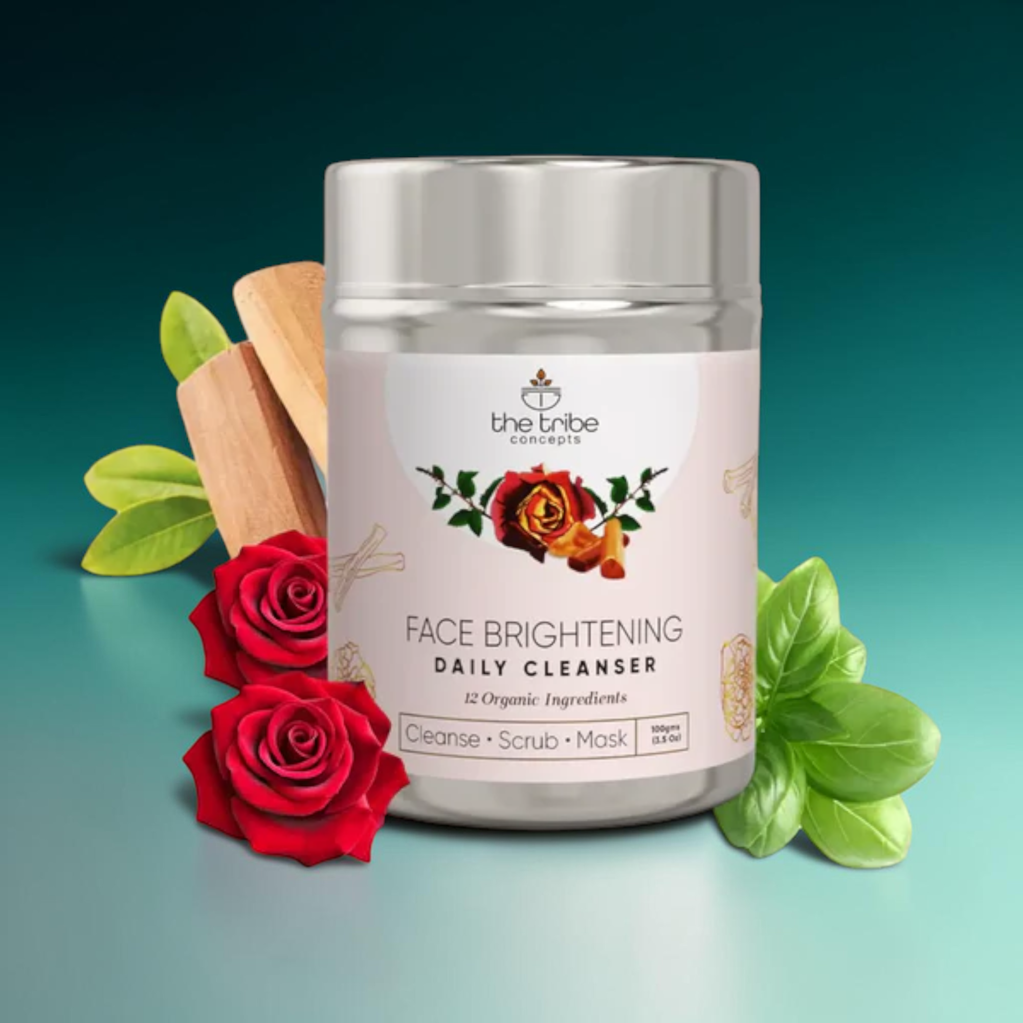 Face Brightening Daily Cleanser – Face Wash with 12 Organic Herbs for a Fresh & Radiant Glow