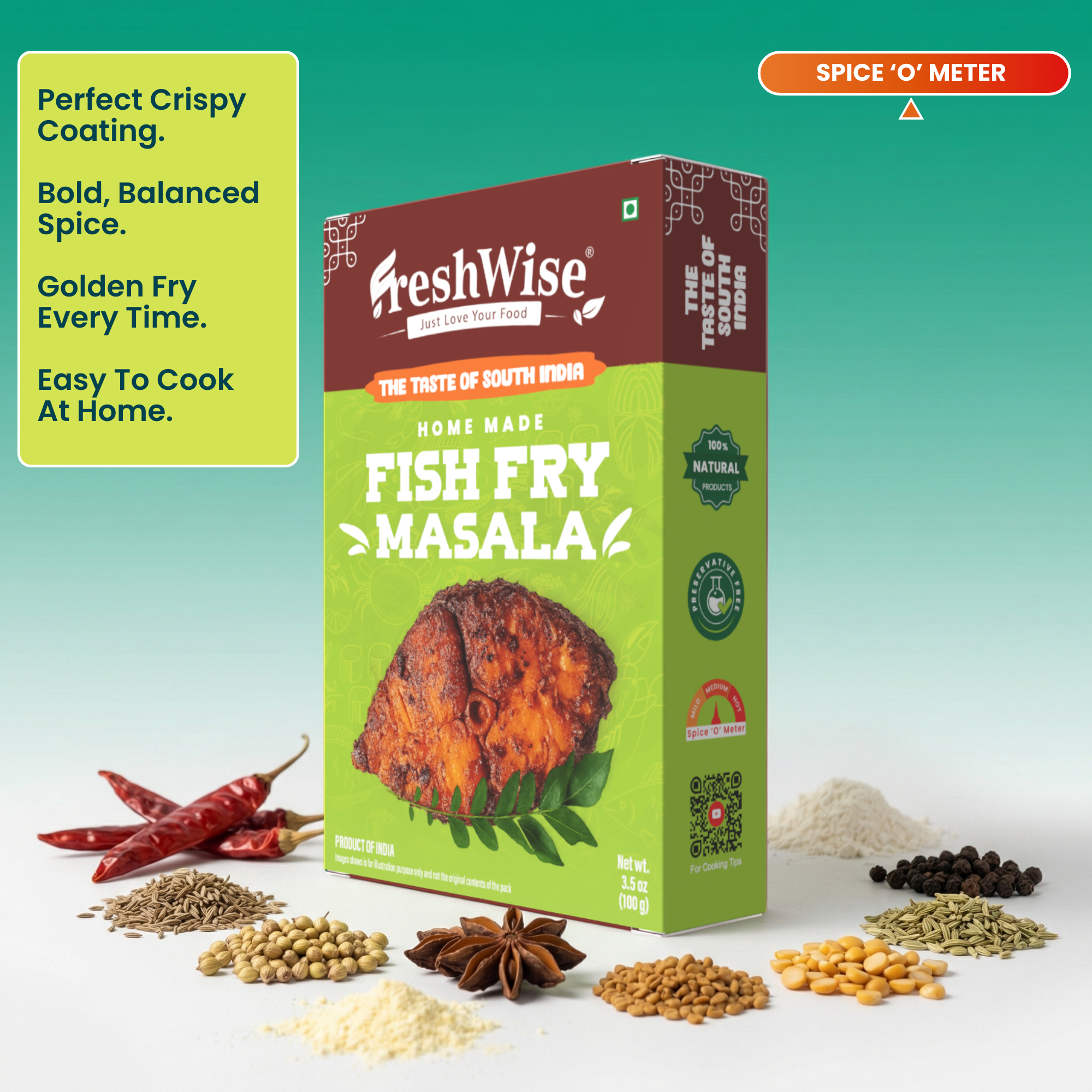 Fish Fry Masala - Crispy Outside, Packed with Flavor
