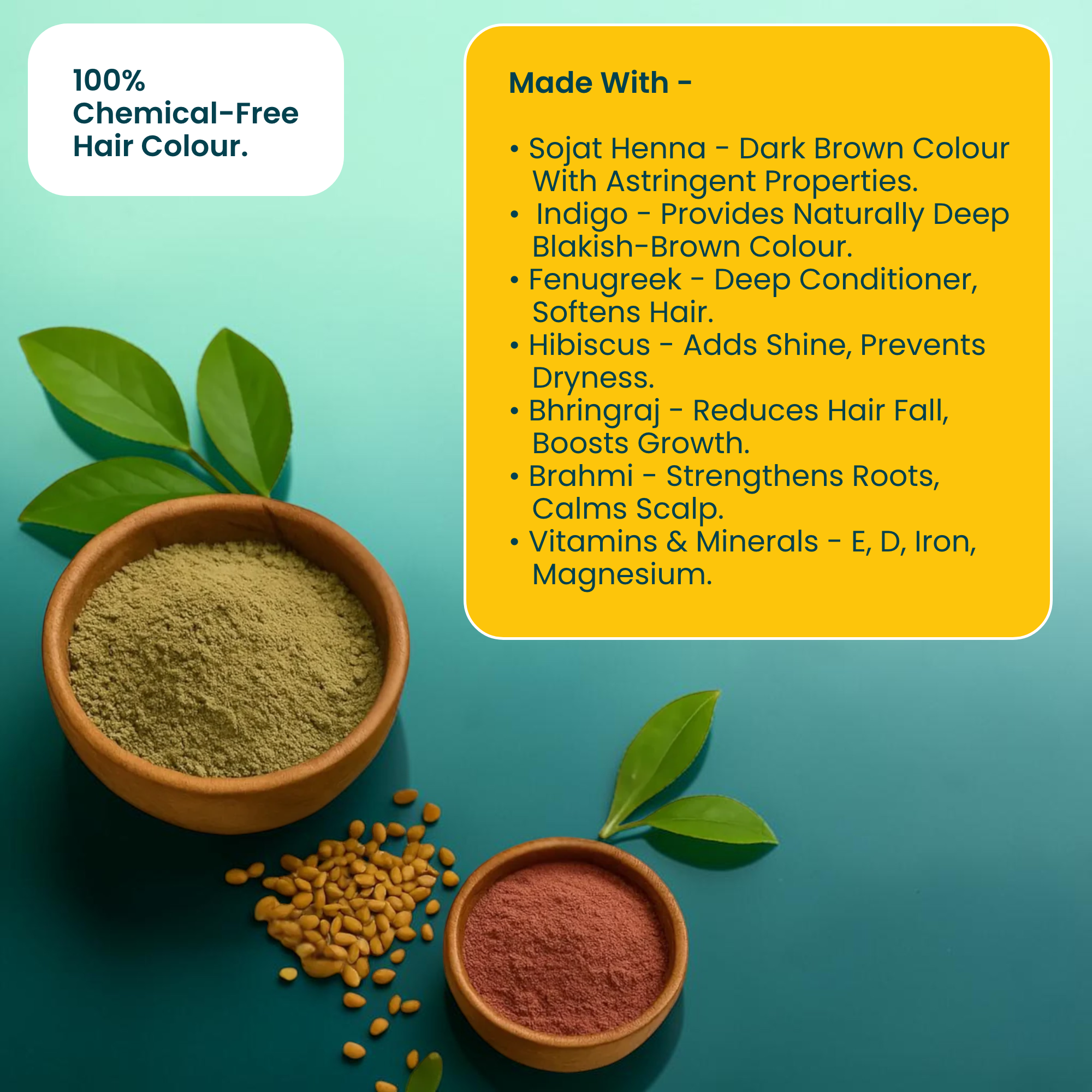 Hair Colour Kit – Plant-Based Herbal Hair Dye with Henna & Indigo