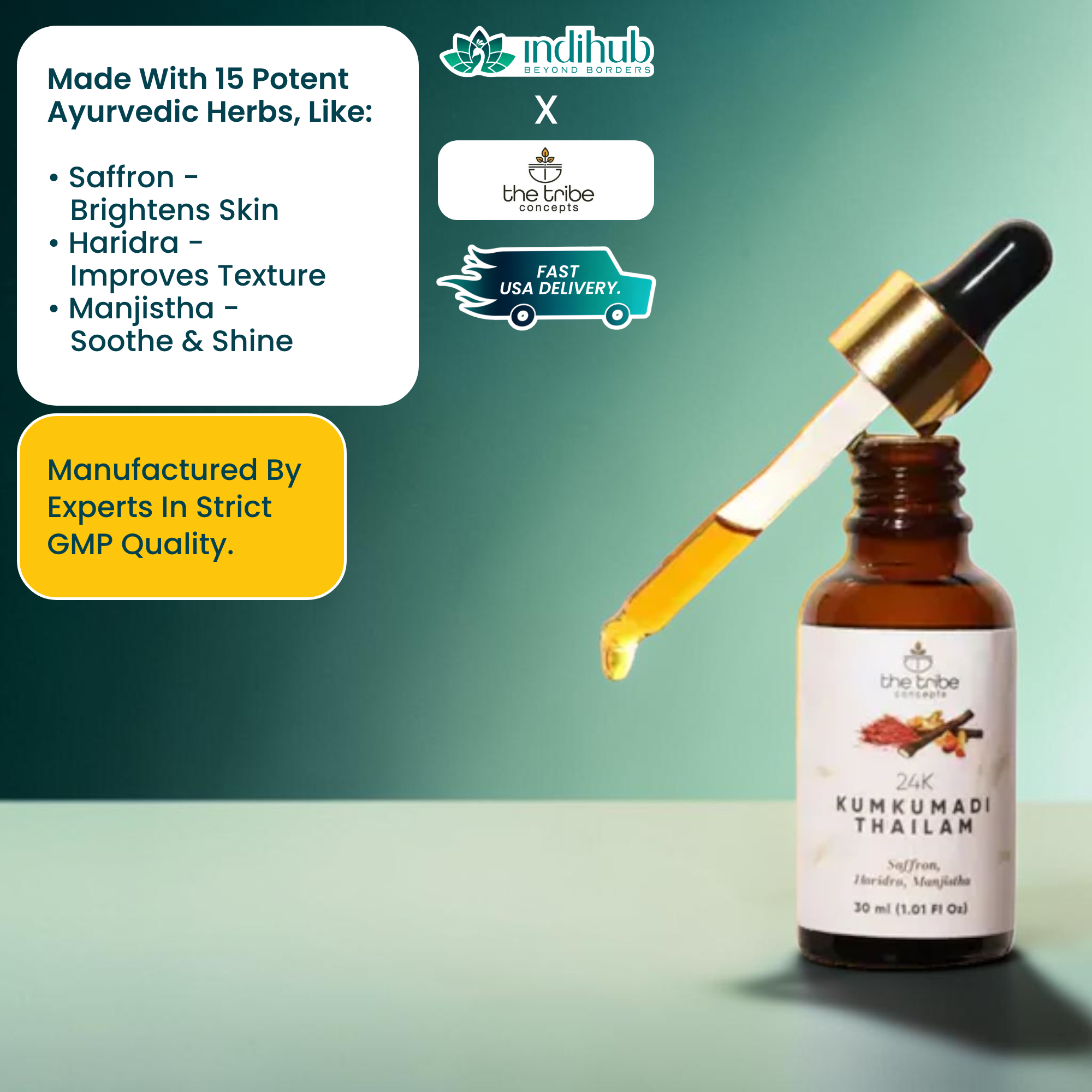 24K Kumkumadi Thailam - Saffron Glow Facial Oil