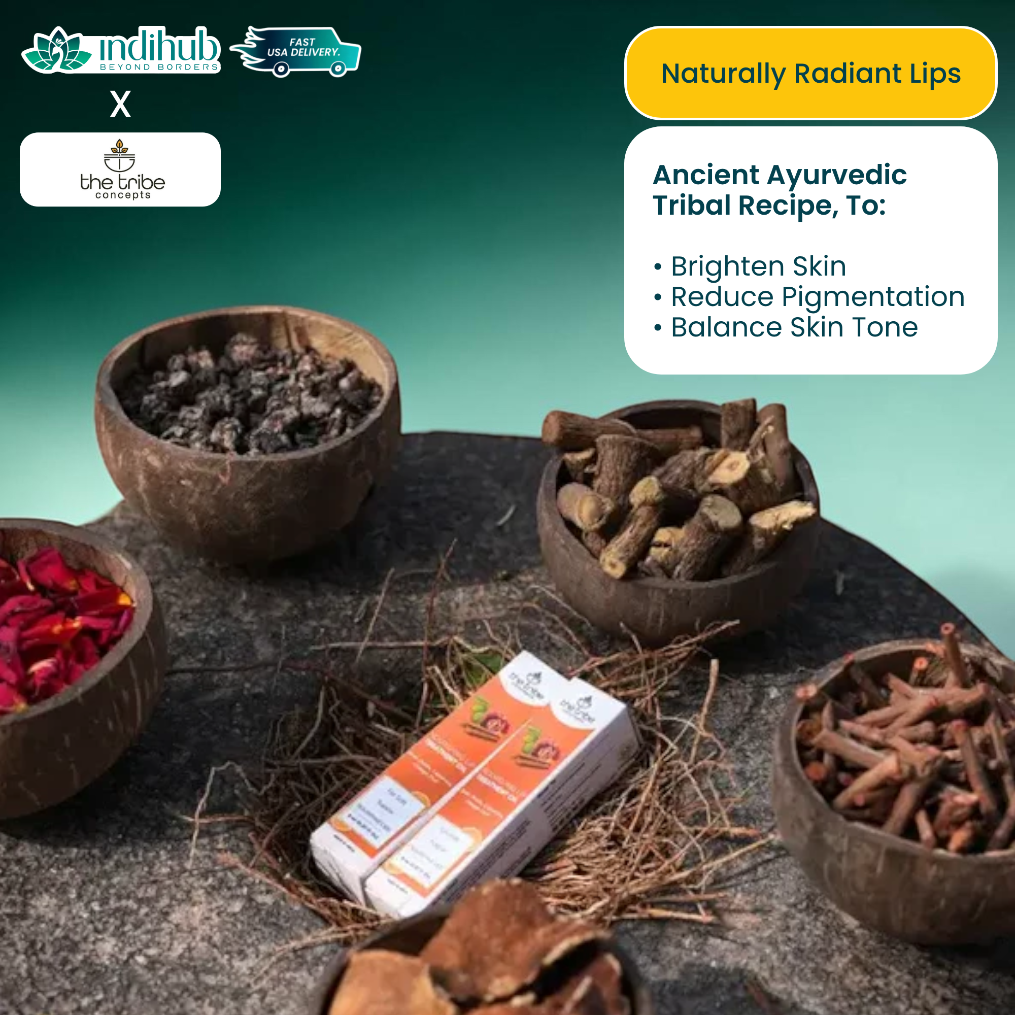 Nourishing Lip Treatment Oil – Herbal Lip Oil with Orange Peel & Manjistha