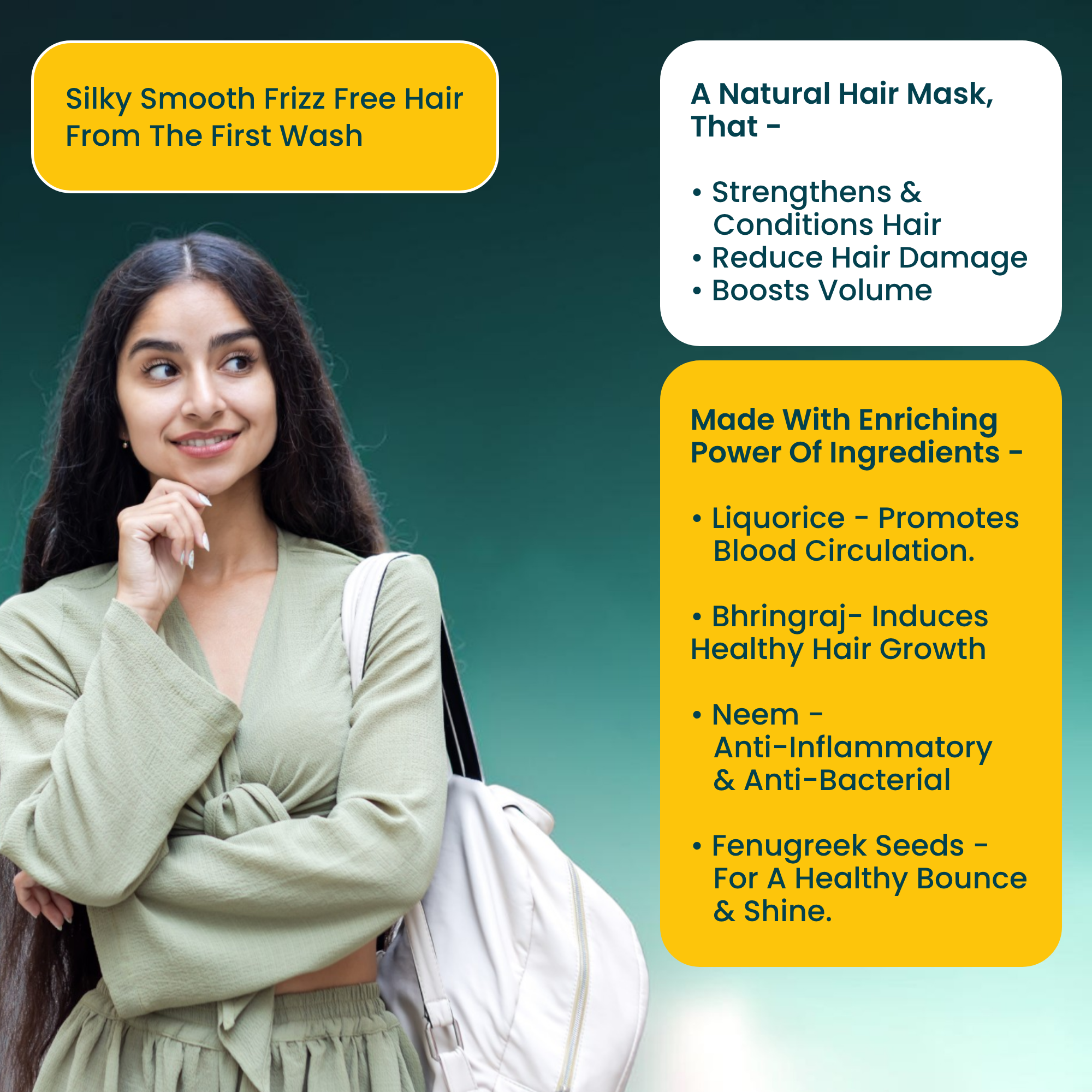 Root Strengthening Hair Mask Pouch – Naturally Soft, Smooth & Healthy-Looking Hair